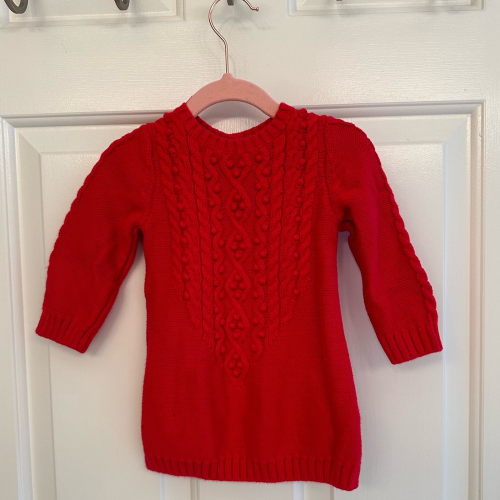 Baby Gap red sweater dress, size 6-12 month